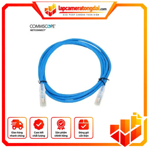 CO155D2-0ZF007: Dây nhảy cáp mạng UTP, Cat5e, RJ45-RJ45, 7ft, màu xanh – DN2MAMP