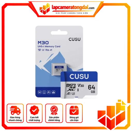 Thẻ nhớ CUSU U3 V30 MicroSD 64GB M3064GB