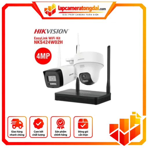 DS-J142I(STD)/NKS424W02H - Bộ WiFi NVS Kit (1IP: DS-2CV1043G2-LIDWF, 1IP: of DS-2CV1F43G2-LIDWF và 1NVS: DS-7104NI-S1/W/KIT)