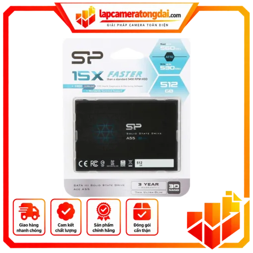Ổ cứng 2.5''SATA SSD, A55,512GB; SP512GBSS3A55S25