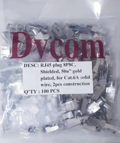 Đầu cáp mạng RJ458 Cat6A FTP gold 50U (100 cái/bịch) – Dvcom