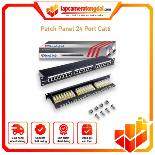 Patch Panel 24 Port 1U Cat6 Chống nhiễu