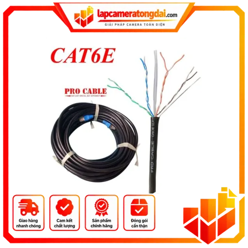 PRO CABLE Cat6E UTP CCA 23AWG/4PRS Outdoor SS (7 x 0,33mm) – PROCCACAT6
