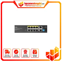 Thiết bị chuyển mạch (SWITCH) CUDY 8-Port Gigabit PoE+ Switch with 2 Gigabit Uplink Ports 120W (GS1010P)