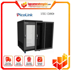 Tủ mạng 19″ 15U-D800 ( Tủ ráp – 2 ốp tháo rời )