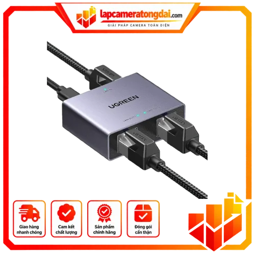Bộ chia UGREEN 1 to 2 Gigabit Ethernet Splitter Model: 45311