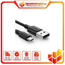 Cáp sạc USB Type A 2.0 sang Micro USB, Màu Đen, Dài 0.5m (US289) UGREEN 60135 – CUGS289