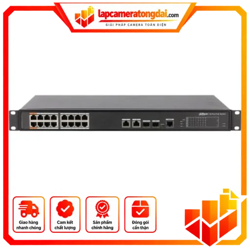 Switch poe dahua 16 port poe DHPFS4218-16ET-190 cũ