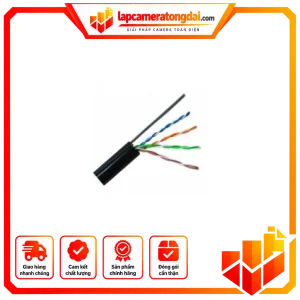Cáp VCOM CAT 5E UTP 24AWG 4PRS -(St 1 x 1.2) PE (Thùng 305m) – CVCAT5