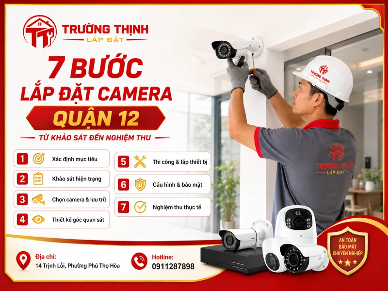 Checklist 7 bước lắp đặt camera Quận 12 từ khảo sát đến nghiệm thu