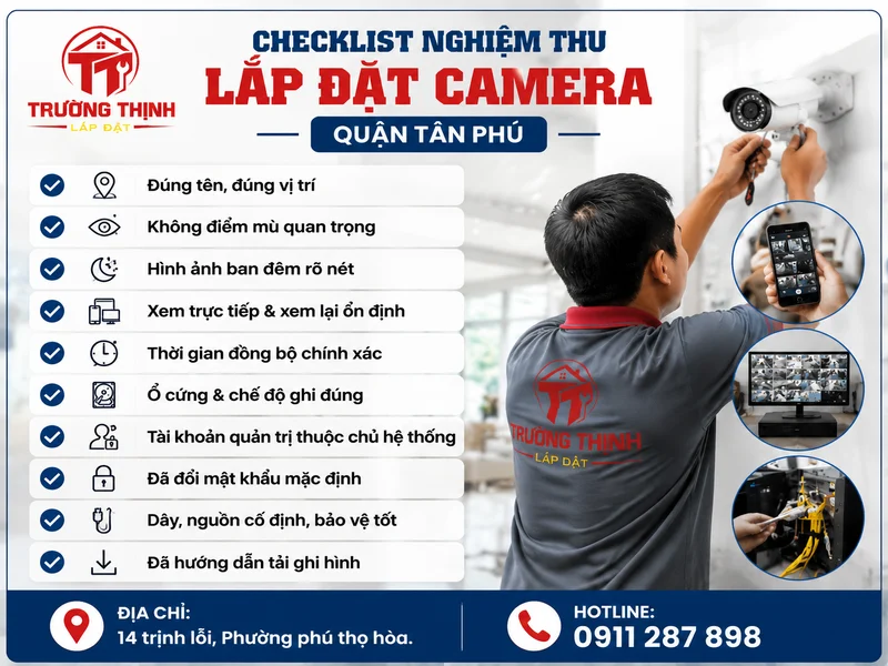 Checklist nghiệm thu Lắp đặt camera Quận Tân Phú