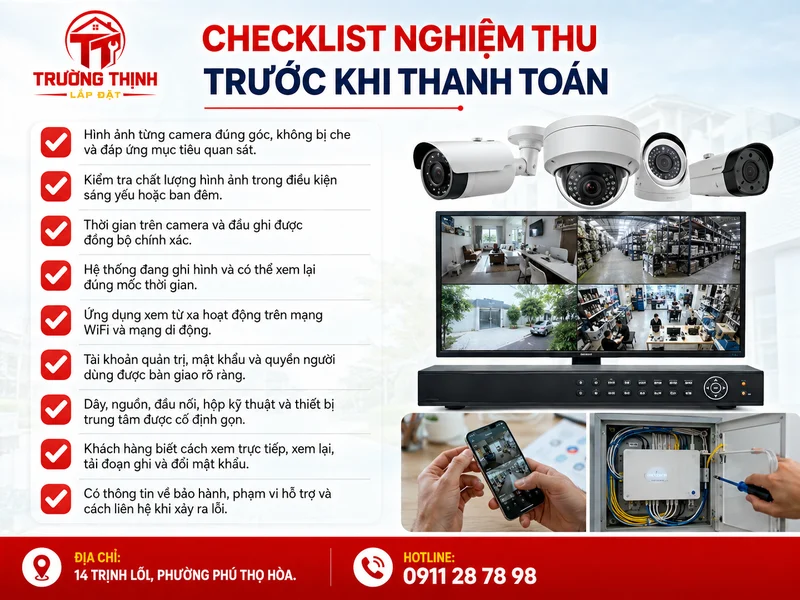 Checklist nghiệm thu trước khi thanh toán