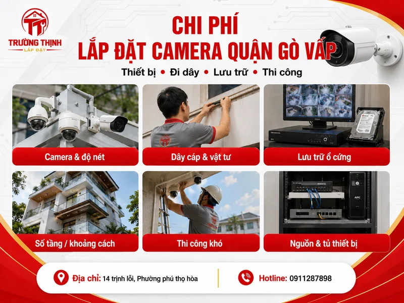 Chi phí Lắp đặt camera Quận Gò Vấp phụ thuộc những yếu tố nào?