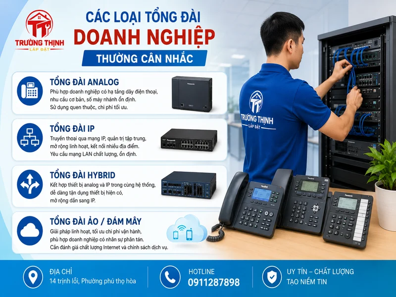 Chọn giải pháp lắp đặt tổng đài điện thoại cho công ty theo môi trường