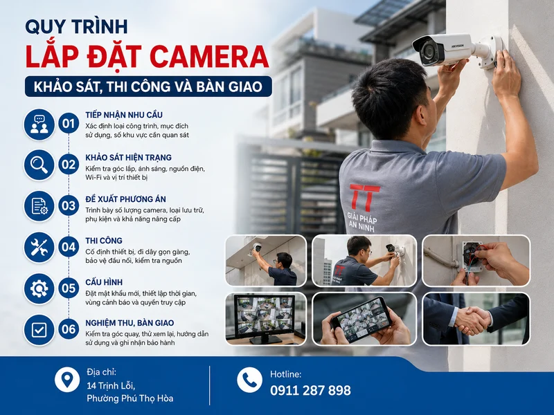 Quy trình Lắp đặt camera Quận 11: khảo sát, thi công và bàn giao