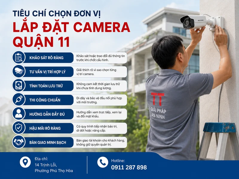 Tiêu chí chọn đơn vị Lắp đặt camera Quận 11